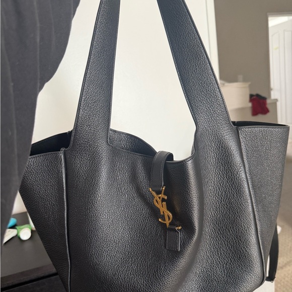 Yves Saint Laurent Black Tote with Gold Logo - Picture 6 of 8